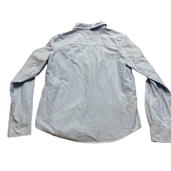 Tommy Hilfiger Blue Poplin Button Down Shirt 10 Large - Picture 4 of 5
